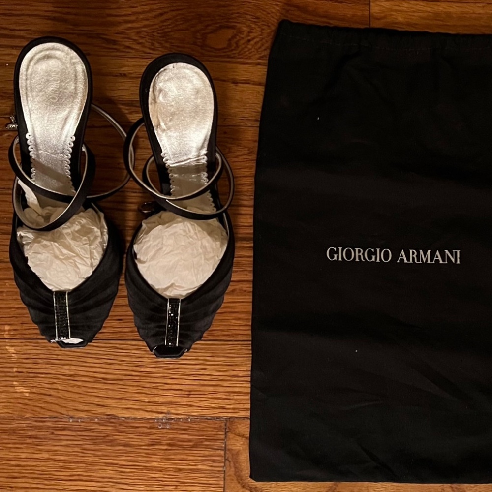 Giorgio Armani silk sandals - black